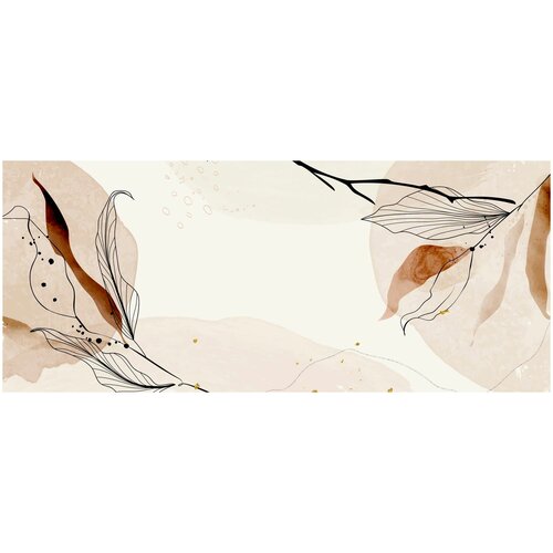 Фотообои Уютная стена Листья на невесомом фоне 640х270 см Бесшовные Премиум (единым полотном)
