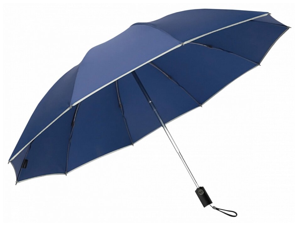 Зонт со светоотражающей лентой Zuodu Reverse Folding Umbrella, синий