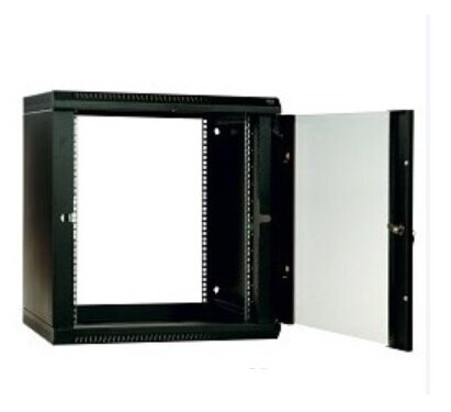Шкаф телекоммуникационный настенный разборный ЭКОНОМ 12U (600 650) дверь стекло, цвет черный (ШРН-Э-12.650-9005) ЦМО - фото №3
