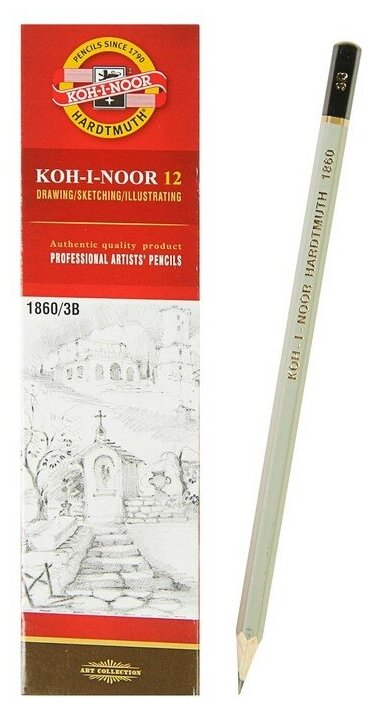 Карандаш чернографитный Koh-I-Noor 1860 3B Gold Star профессиональный