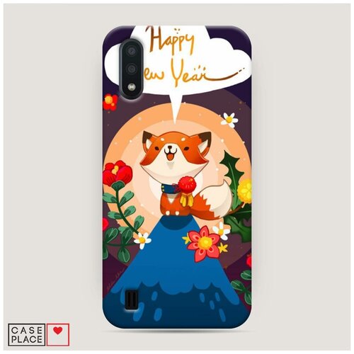 фото Чехол пластиковый samsung galaxy a01 новогодняя лиса арт case place