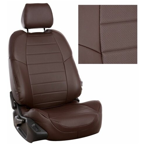 фото Чехлы на сиденья chery tiggo 1 fl 2005-2020, vortex tingo 1 fl 2011-2014 экокожа коричневый автопилот che-kt-fl-shosho-e