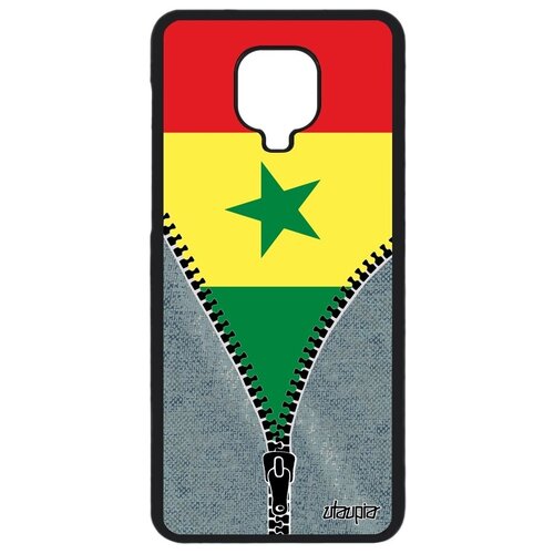 фото Красивый чехол на мобильный // xiaomi redmi note 9s // "флаг сенегала на молнии" патриот государственный, utaupia, серый