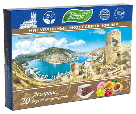 Крымский Десерт Рахат-лукум «Балаклава» 20 вкусов, 350 г - фотография № 1