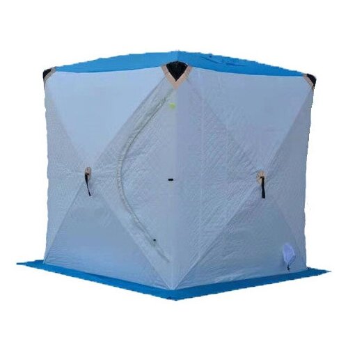 фото Палатка утеплённая 2405 "улов" ( цвет : бело- синий ) (2.40м * 2.40м * 2.50м) со светоотражающими элементами