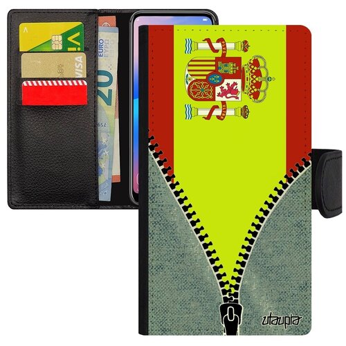 фото Противоударный чехол книжка на телефон // samsung galaxy a5 2017 // "флаг испании на молнии" государственный стиль, utaupia, серый