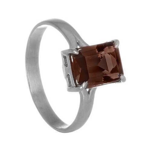 Серебряное кольцо родированное с раухтопазом Серена-Сильвер   