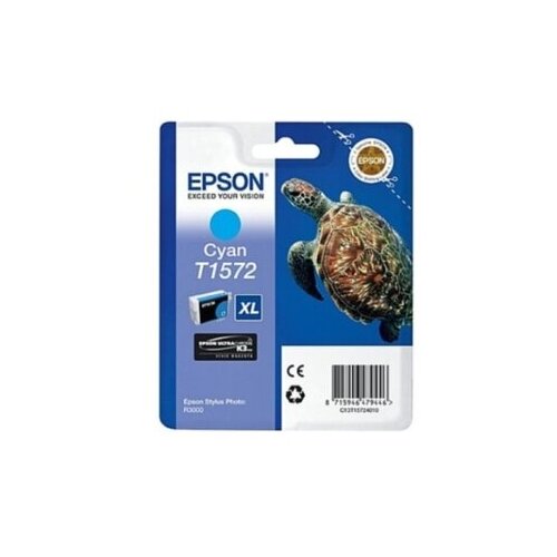 Картридж Epson T1572 Cyan голубой C13T15724010 картридж epson c13t673298 голубой чернила