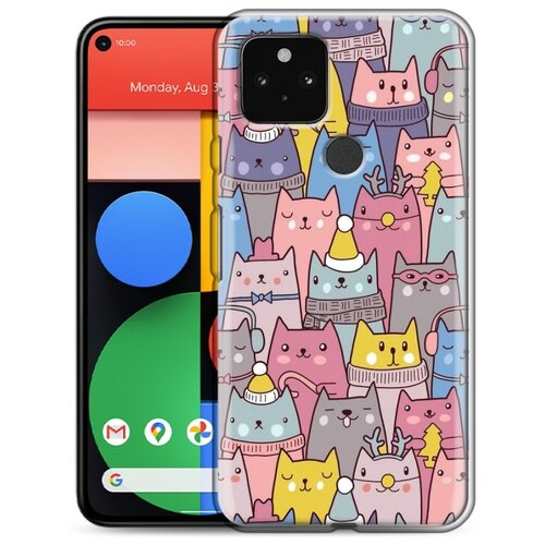 фото Дизайнерский силиконовый чехол для google pixel 5 коты 100gadgets