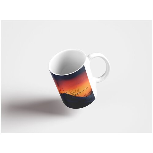 фото Кружка "зима, послесвечение, заход солнца 320 мл. белая lotsprints