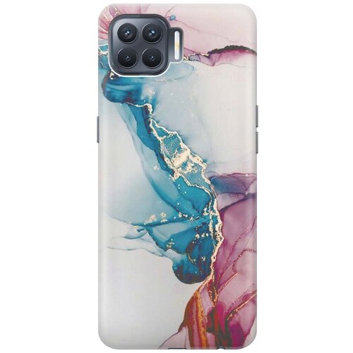 фото Re:pa чехол - накладка artcolor для oppo reno4 lite с принтом "сине-розовый мрамор"