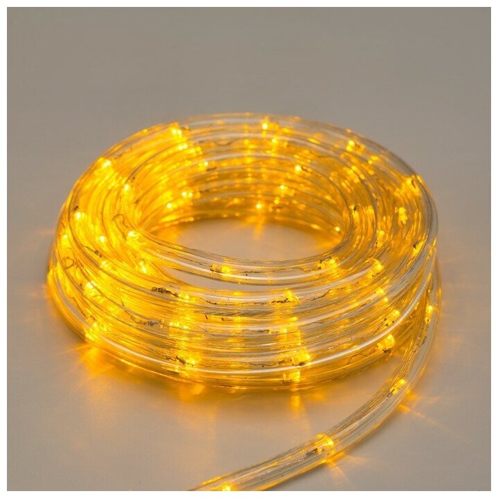Световой шнур Luazon Lighting 10 мм, IP44, 5 м, 24 LED/м, 220 В, 8 режимов, свечение жёлтое - фотография № 4