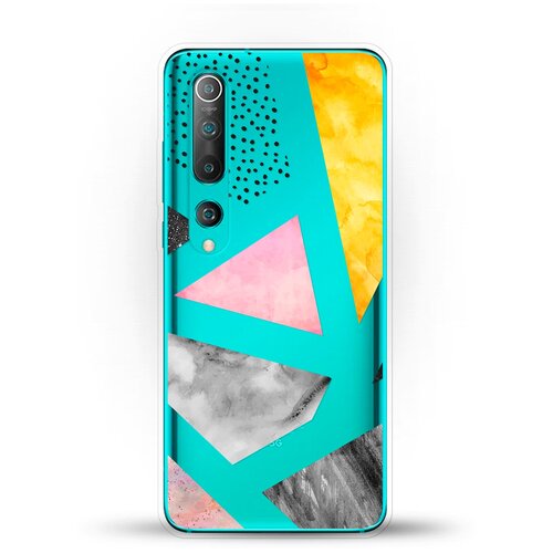 фото Силиконовый чехол мраморные треугольники на xiaomi mi 10 andy & paul