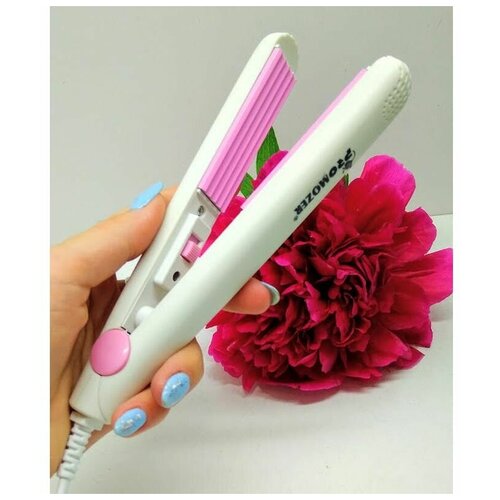 PROMOZER Mini Hair Straightener MZ-7052 Щипцы мини для волос Гофре керамические белые мини щипцы утюжок гофре для прикорневого объема волос promozer mz 7052 керамическое покрытие полотен максимальная температура 170 с зеленые