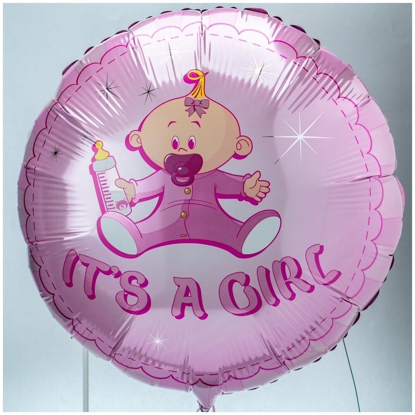 Нежный воздушный шарик для девочки "It's a girl" на вечеринку baby shower или выписку из роддома мамы