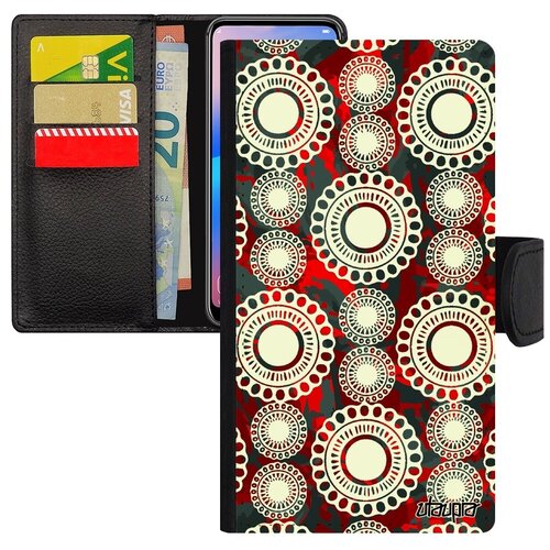 фото Защитный чехол книжка на смартфон // xiaomi redmi note 6 pro // "кружевной узор" дизайн вязь, utaupia, серый