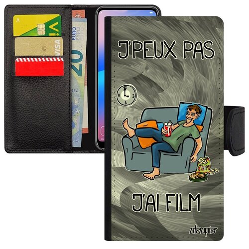 фото Защитный чехол книжка на смартфон // samsung galaxy s7 edge // "не могу - у меня фильм!" крутой кино, utaupia, серый