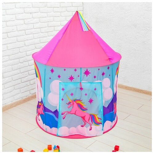 фото Палатка детская игровая "единорог и радуга" 104×104×134 см mikimarket