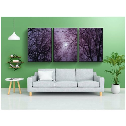 фото Набор модулных постеров для интерьера "зима, туман, за пределами" 60x90 см. в тубусе, без рамки lotsprints