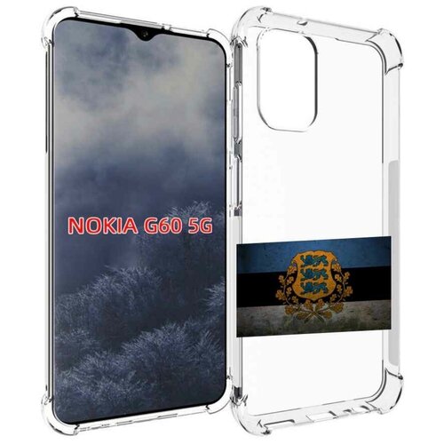 Чехол MyPads герб флаг эстонии-1 для Nokia G60 5G задняя-панель-накладка-бампер