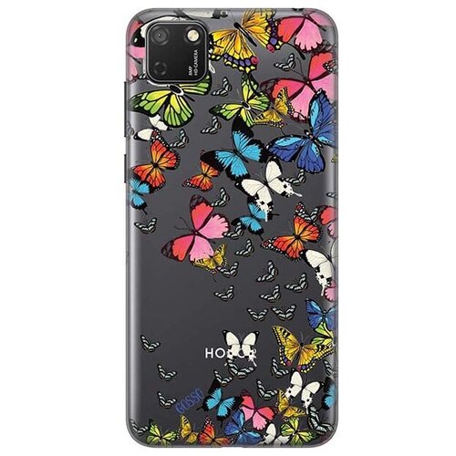 фото Ультратонкий силиконовый чехол-накладка clearview 3d для huawei y5p / honor 9s с принтом "magic butterflies" gosso