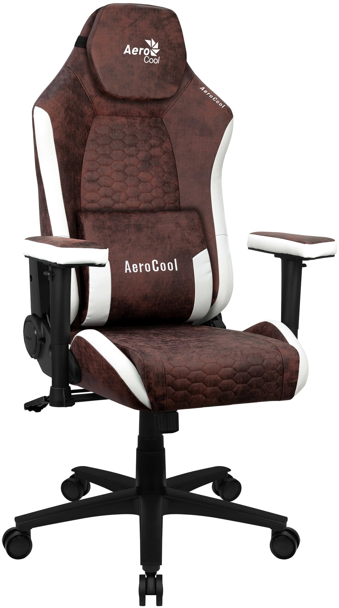 Кресло Aerocool CROWN AeroSuede Burgundy Red (<150кг, ткань AeroSuede, 2 подушки, 2D подлокотник)