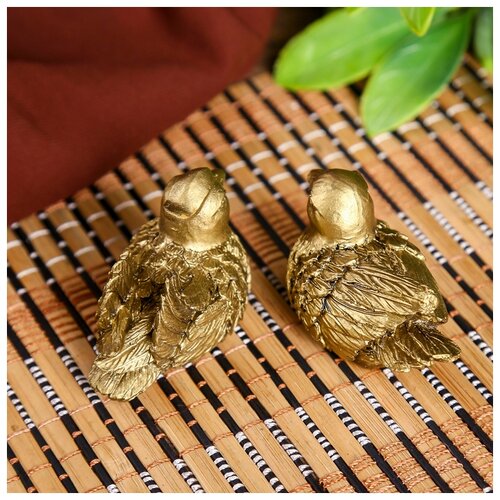 фото Нэцке полистоун бронза "уточки-мандаринки" набор 2 шт 3.5х5.5х3 см yandex market