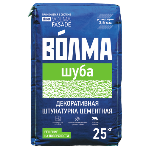 Декоративное покрытие Волма Шуба 2.5 мм, 2.5 мм, белый, 25 кг декоративное покрытие terraco terracoat granule 2 мм белый 25 кг