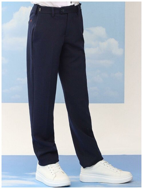 Школьные брюки Noble People, повседневный стиль, размер 122, синий