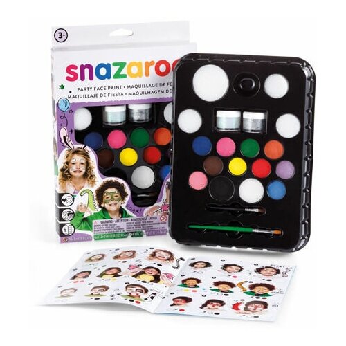 фото Snazaroo набор красок для лица «вечерний макияж», 50 лиц, 12 цв, аксессуары