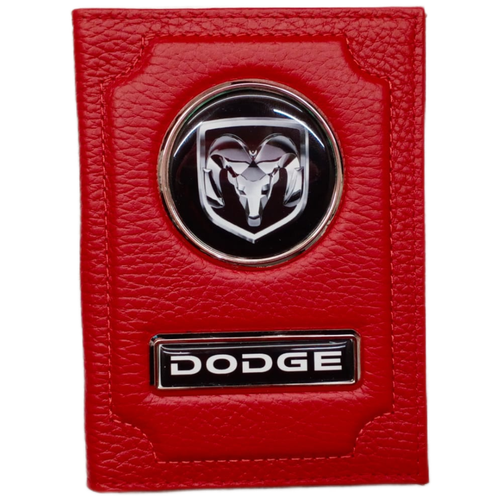 Обложка для автодокументов и паспорта Dodge (додж) кожаная флотер