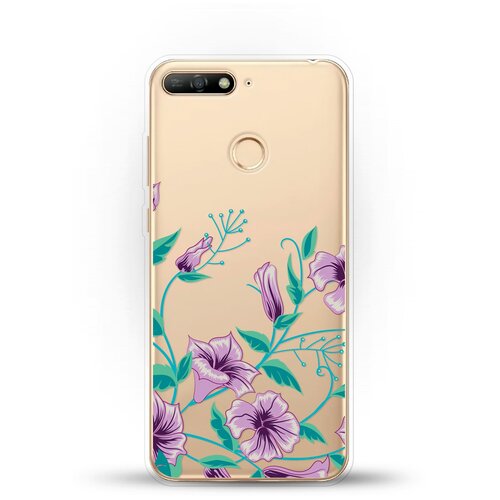 фото Силиконовый чехол фиолетовые цветы на honor 7a pro andy & paul