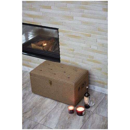 Банкетка OCTOBERHOME с ящиком для хранения в прихожую коридор спальню гостиную из рогожки