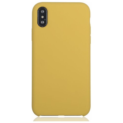 Чехол для Apple iPhone Xs Max Brosco Softrubber, накладка, желтый