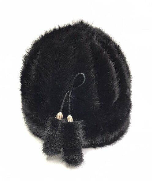 Шапка шлем Мария, демисезон/зима, вязаная, размер 58 - 59, черный