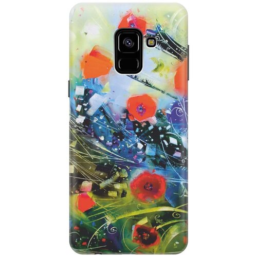 фото Re:pa накладка transparent для samsung galaxy a8 (2018) с принтом "яркие цветы"