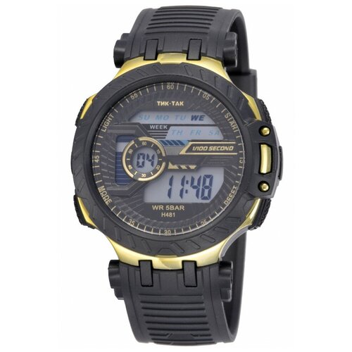 Наручные электронные часы (Тик-Так Н481 WR50 чёрно-жёлтые)