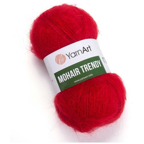 фото Пряжа для вязания yarnart 'mohair trendy' 100гр 220м (50% мохер, 50% акрил) (105 красный), 5 мотков