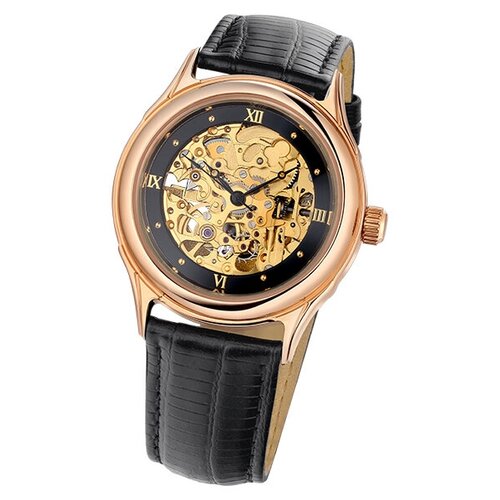 фото Часы мужские наручные "чайка" скелетон" зол. 585* 41950.558 platinor