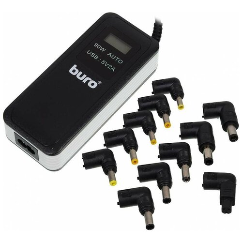 Блок питания Buro BUM-0065A90 автоматический 90W 15V-20V 11-connectors 1xUSB 2.1A от бытовой электросети LСD индикатор блок питания buro блок питания buro bum 0051k120 автоматический 120w 12v 20v 11 connectors 6a 1xusb 2a от бытовой электросети led индикатор для ноутбуков nec