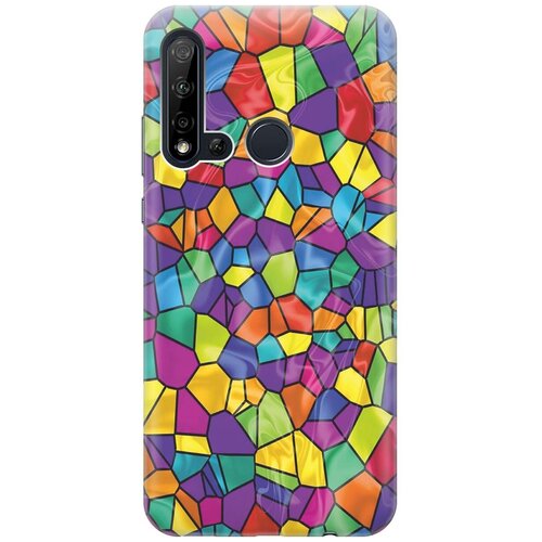 фото Gosso ультратонкий силиконовый чехол-накладка для huawei nova 5i / p20 lite (2019) с принтом "яркая мозаика"