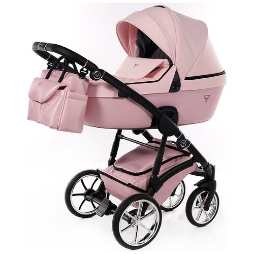 Универсальная коляска 2 в 1 JUNAMA TERMO LINE MIX JTLM-02 (кожа-ткань бежевая/рама черная)