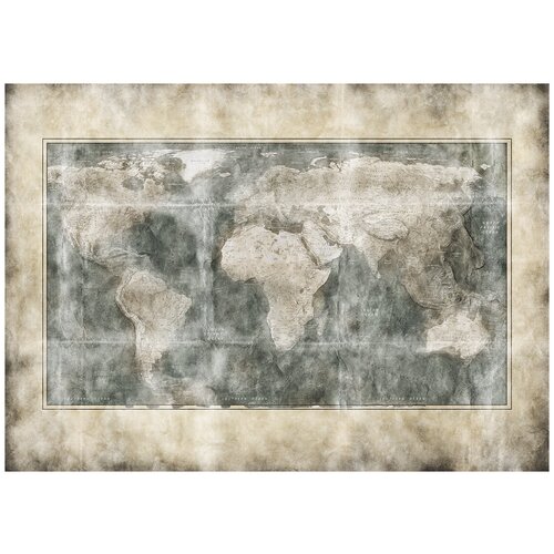 Карта мира на холсте - Виниловые фотообои, (211х150 см) карта мира на цветочном фоне 2 виниловые фотообои 211х150 см