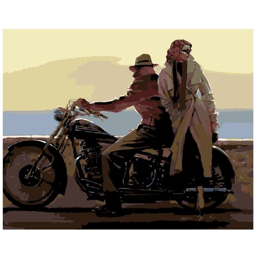 Картина по номерам, Живопись по номерам, 60 x 75, BL04, Влюблённые, мотоцикл, Брент Линч картина по номерам живопись по номерам 60 x 75 bl04 влюблённые мотоцикл брент линч