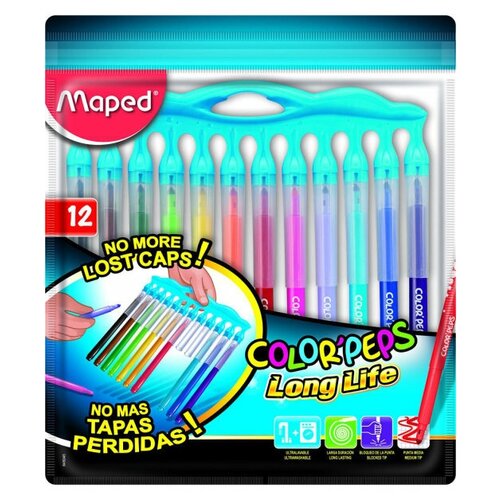 фото Фломастеры смываемые color'peps long life, 12 цветов maped