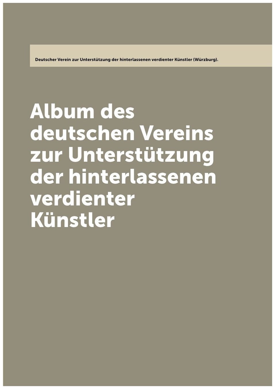 Album des deutschen Vereins zur Unterstützung der hinterlassenen verdienter Künstler