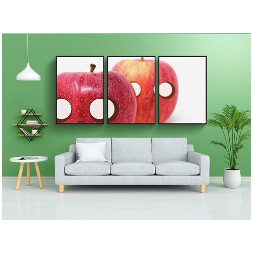 фото Набор модулных постеров для интерьера "яблоко, милый, плоды" 60x90 см. в тубусе, без рамки lotsprints