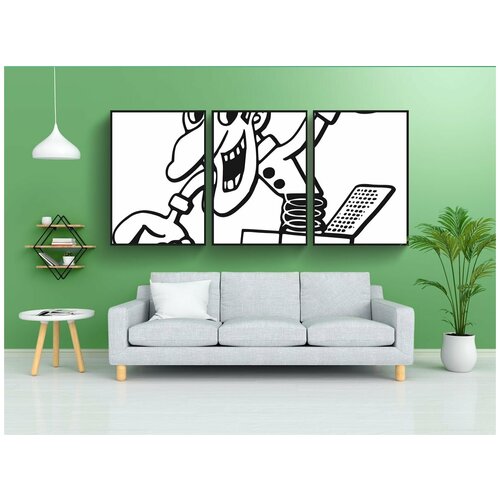 фото Набор модулных постеров для интерьера "рождество, джек в коробке, игрушка" 60x90 см. в тубусе, без рамки lotsprints