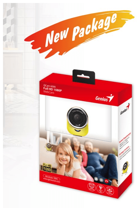 Интернет-камера Genius QCam 6000 желтая Yellow new package