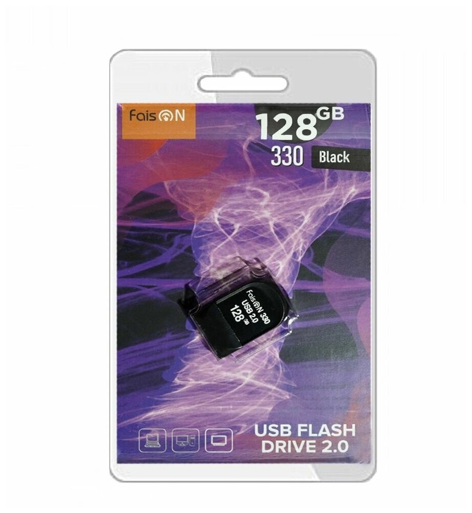 Флешка FaisON 128 GB, 330, USB 2.0, черный